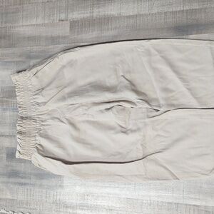 Tan paper bag pants